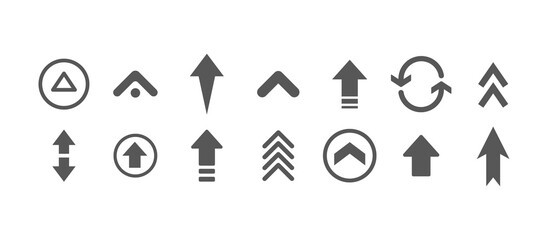 Arrows vector collection. Set of arrow pictogram variations. Simple icons.