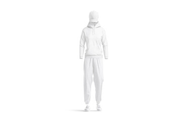 Blank white women sport uniform mockup, front view