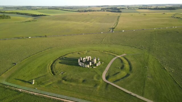 Stonehenge, Wilthshire. June 2022. UK. Aerial Shot Of The Unesco Historical Site Of 