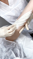 Depilation epilation with sugar wax. Shugaring. Body hair remover.