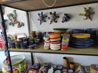 ceramic pots in shop