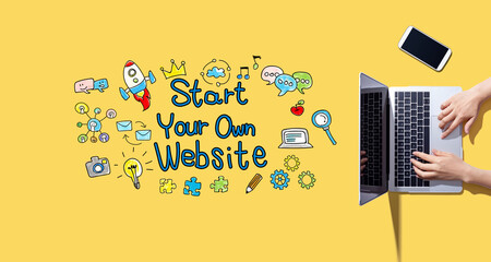 Start your own website with person working with a laptop
