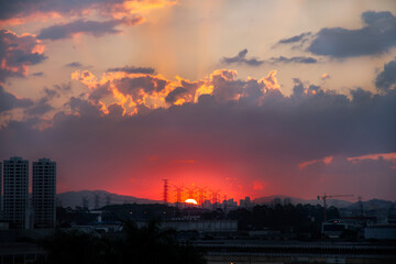 pôr do sol em São Paulo