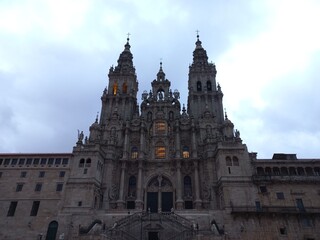 Fototapeta na wymiar Facade of the Cathedral of Santiago de Compostela, Galizia, Spain