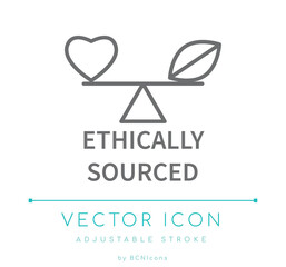Ethically Sourced Line Icon