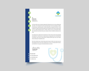 Multipurpose Medicine Letterhead Design Template. Doctor, Hospital, Pharmacy, clinic and Healthcare Print Ready Letterhead. Medical Letterhead Design. Doctor Prescriptions Pad Design. Stationery