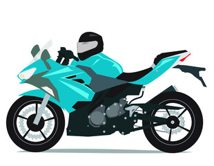 Motorcycle and helmet vector