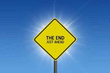 sign on blue sky background with sun and clouds and inspirational text