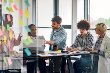 Multiracial business team having a meeting in an office