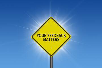 Naklejka premium sign on blue sky background with sun and clouds and inspirational text