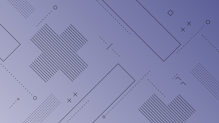 Modern Abstract Background with Retro Memphis Elements and Gradient Light Purple Color