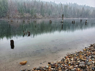 Snowstorm by the river