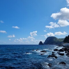 on a sunny day, on the coast of Ulleung island