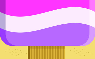 Abstracts ice cream with beach sand background. Summer time Concept. Vector illustration.