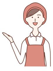 A female waitress who guides you in by raising her right hand and asking you to come in.