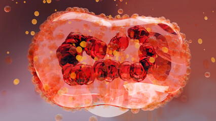 Monkeypox infection pandemic. monkeypox cell, symptoms or precautions, variant of smallpox, Mutated fever monkey, Virus threat to human health, 3d render