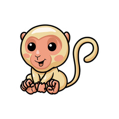 Cute little albino monkey cartoon