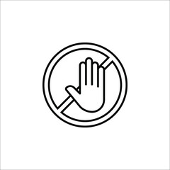 Obraz premium Simple stop roadsign with big hand symbol or icon vector illustration