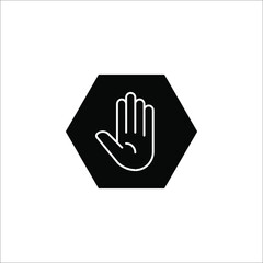 Obraz premium Simple stop roadsign with big hand symbol or icon vector illustration