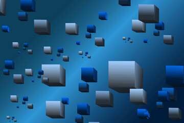 abstract illustration of cubes in space, interesting background