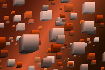 abstract illustration of cubes in space, interesting background