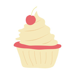 Delicious cupcake. Dessert vector illustration design