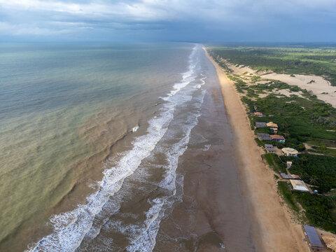 Ita&uacute;nas dunes in Espirito Santo, Brazil - aerial drone view