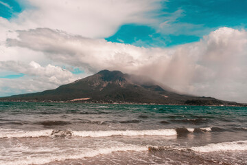 stormy beach with sky