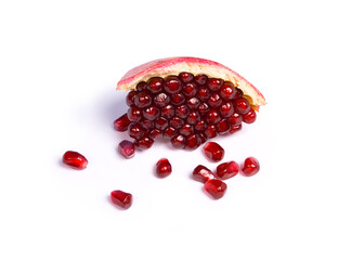 Peace of pomegranate with seeds