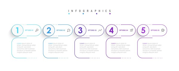 Vector Infographic label design template with icons and 5 options or steps. Can be used for process diagram, presentations, workflow layout, banner, flow chart, info graph.