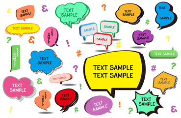 立体吹き出しフレームセット　カラー