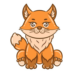 printable cute drawing fox for school and kids