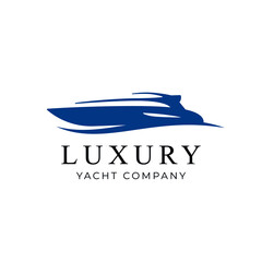 Yacht Cruise Boat Ship for Ocean Vacation Logo formed with luxurious design inspiration with minimalist style.