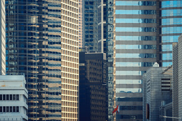 Fototapeta na wymiar Modern office building close up in Hong Kong