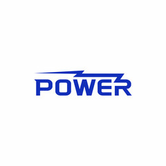 power energy logo design. Vector illustration of power typography and thunder. Modern logo design vector icon template