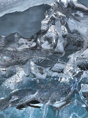 Block of glacier ice strange shaped