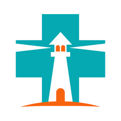 lighthouse Medical health logo Icon Illustration Brand Identity