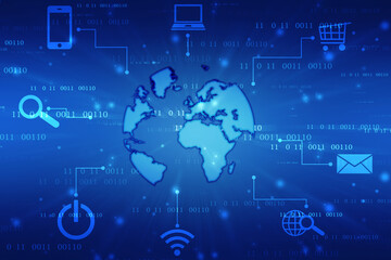 Internet binary data code computing or transmission process,Internet data transmission, Binary Code Background, Digital Abstract technology background