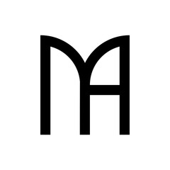 MA letter logo design vector