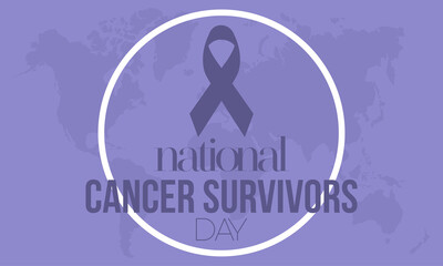 Cancer survivors day. June 1st week. Annual health awareness concept for banner, poster, card and background design.