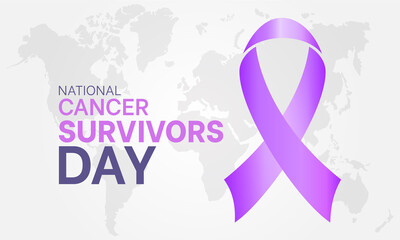 Cancer survivors day. June 1st week. Annual health awareness concept for banner, poster, card and background design.