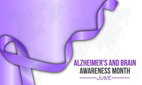 Alzheimer's and brain awareness month in every June. Annual health awareness concept for banner, poster, card and background design.