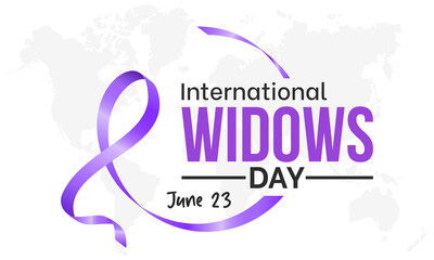 International Widows Day. June 23. Annual widows awareness concept for banner, poster, card and background design.