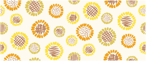 2wayひまわりのパターン-手描き