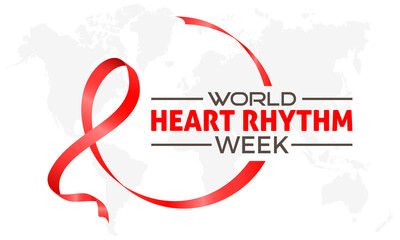 World Heart Rhythm week in every June. Annual health awareness concept for banner, poster, card and background design.
