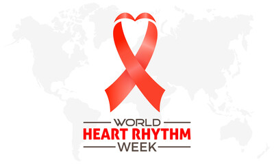 World Heart Rhythm week in every June. Annual health awareness concept for banner, poster, card and background design.