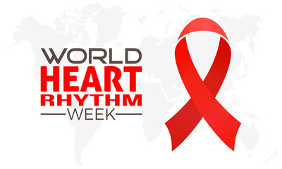 World Heart Rhythm week in every June. Annual health awareness concept for banner, poster, card and background design.