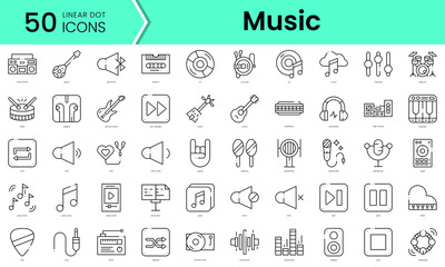 Set of music icons. Line art style icons bundle. vector illustration - obrazy, fototapety, plakaty