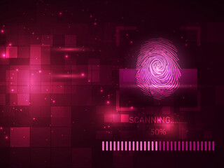 Fingerprint Scanning Technology Concept 2d Illustration
