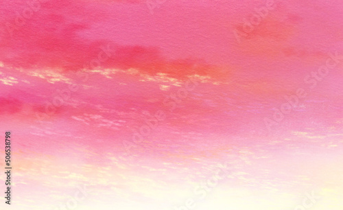 オレンジがかったピンク色の夕焼け空の風景イラスト コピースペース Background Wall Mural Backgrou Gelatin